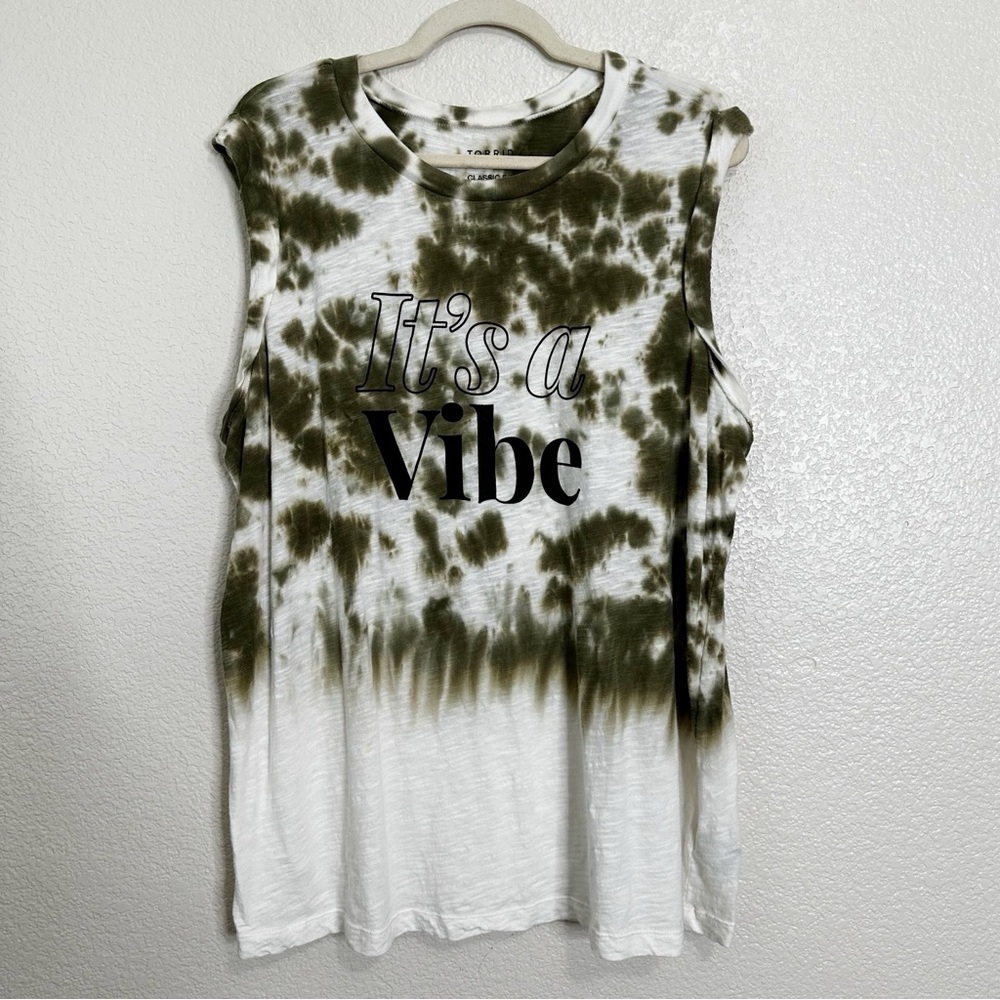 Torrid It's A Vibe Tie Dye Classic Heritage Slub Crewneck Tank Top, Size 1X